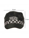 Gorra de policía de color negro con detalles blancos para jóvenes y adultos para carnaval, Halloween, fiestas de cumpleaños u ot