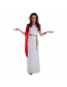 Disfraz de griega de color blanco con mantón rojo para jóvenes y adultos para carnaval, halloween, celebraciones, talla 38/42