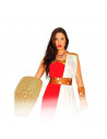 Disfraz de espartana de color rojo y blanco para jóvenes y adultos para carnaval, halloween, celebraciones, talla Única