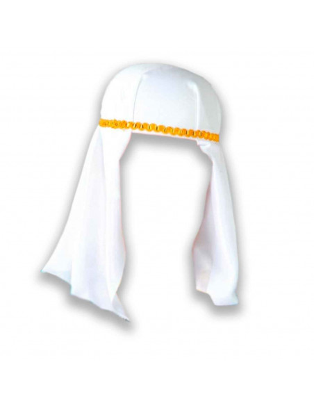 Gorro árabe de color blanco con relieve dorado para jóvenes y adultos para carnaval, Halloween, fiestas de cumpleaños u otras ce Gorro árabe de color blanco con relieve dorado para jóvenes y adultos para carnaval, Halloween, fiestas de cumpleaños u otras ce
