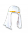 Gorro árabe de color blanco con relieve dorado para jóvenes y adultos para carnaval, Halloween, fiestas de cumpleaños u otras ce