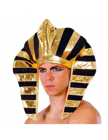 Sombrero de faraón para jóvenes y adultos - Carnaval, Halloween, fiestas de cumpleaños u otras celebraciones (Negro y dorado, 39
