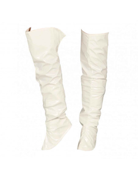 Par de cubre botas de color blanco para jóvenes y adultos para jóvenes y adultos para carnaval, Halloween, fiestas de cumpleaños Par de cubre botas de color blanco para jóvenes y adultos para jóvenes y adultos para carnaval, Halloween, fiestas de cumpleaños
