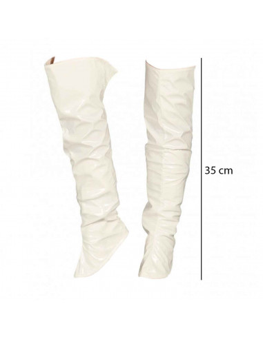 Par de cubre botas de color blanco para jóvenes y adultos para jóvenes y adultos para carnaval, Halloween, fiestas de cumpleaños