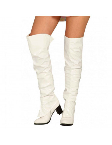 Par de cubre botas de color blanco para jóvenes y adultos para jóvenes y adultos para carnaval, Halloween, fiestas de cumpleaños