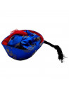 Gorro chino de tela de color azul con detalles dorado para niños para carnavales, halloween, fiestas y celebraciones. Tamaño: 6