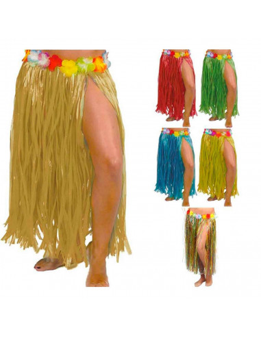 Falda hawaiana a tiras de color aleatorio para los infantes de la casa para disfrazarse en carnaval, Halloween y celebraciones.