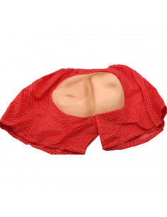 Calzón de color rojo con culo postizo color piel para jóvenes y adultos para carnaval, Halloween, fiestas y celebraciones. Tamañ