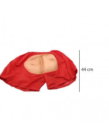 Calzón de color rojo con culo postizo color piel para jóvenes y adultos para carnaval, Halloween, fiestas y celebraciones. Tamañ