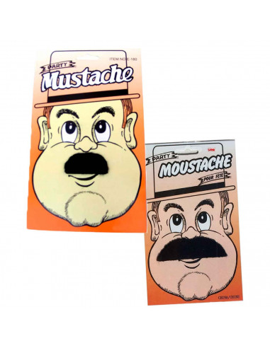 Bigote adhesivo de color negro de modelos aleatorios para jóvenes y adultos para carnaval, halloween y celebraciones. Tamaño: 7