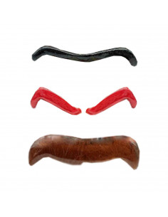 Pack de 3 pares de cejas de color negro rojo y marrón para jóvenes y adultos,complemento para carnaval, halloween y celebracione