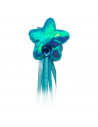 Varita de hada color azul con una estrella en la punta para los niños para disfrazarse en carnaval, Halloween, fiestas y celebra