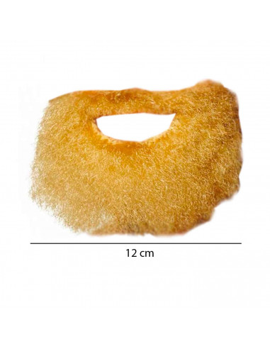 Barba con bigote de pelo rubio para jóvenes y adultos, complemento para carnaval, halloween y celebraciones. Tamaño: 12 x 18 x 0