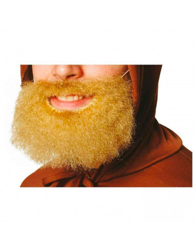 Barba con bigote de pelo rubio para jóvenes y adultos, complemento para carnaval, halloween y celebraciones. Tamaño: 12 x 18 x 0