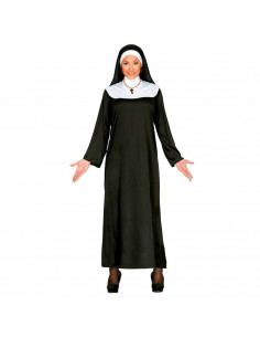 Disfraz de monja, bata en blanco y negro para jóvenes y adultos para carnaval, halloween, celebraciones. Talla L
