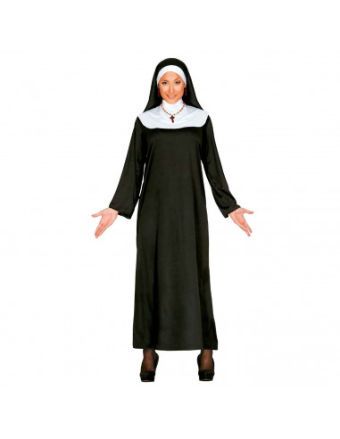 Disfraz de monja, bata en blanco y negro para jóvenes y adultos para carnaval, halloween, celebraciones. Talla L