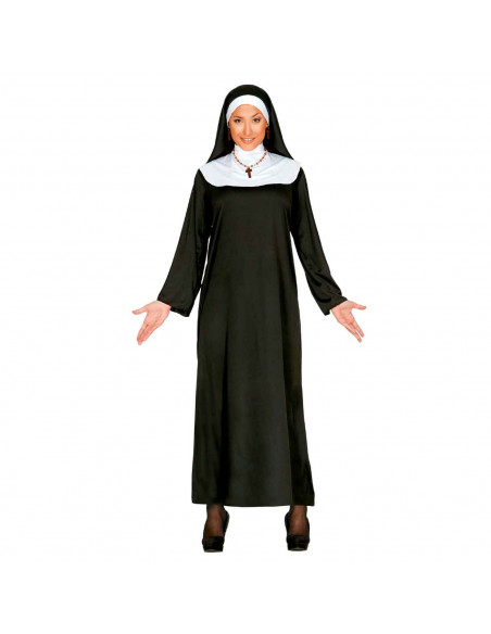 Disfraz de monja, bata en blanco y negro para jóvenes y adultos para carnaval, halloween, celebraciones. Talla L Disfraz de monja, bata en blanco y negro para jóvenes y adultos para carnaval, halloween, celebraciones. Talla L