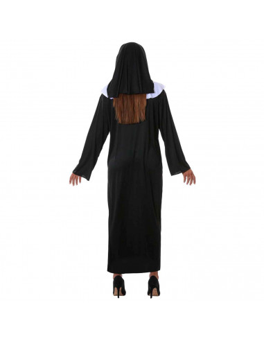 Disfraz de monja, bata en blanco y negro para jóvenes y adultos para carnaval, halloween, celebraciones. Talla L