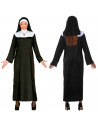 Disfraz de monja, bata en blanco y negro para jóvenes y adultos para carnaval, halloween, celebraciones. Talla L