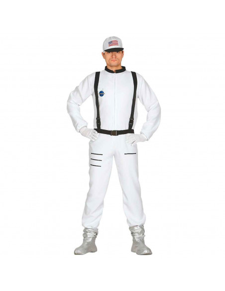 Disfraz de Astronauta, mono blanco con gorro para jóvenes y adultos para carnaval, halloween y celebraciones. Talla XL Disfraz de Astronauta, mono blanco con gorro para jóvenes y adultos para carnaval, halloween y celebraciones. Talla XL
