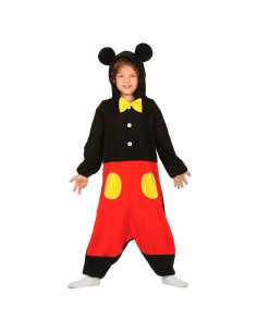 Disfraz de ratón, mono negro con diseño de ratón y pantalón rojo para niños para carnaval, halloween y celebraciones. Talla 5 -
