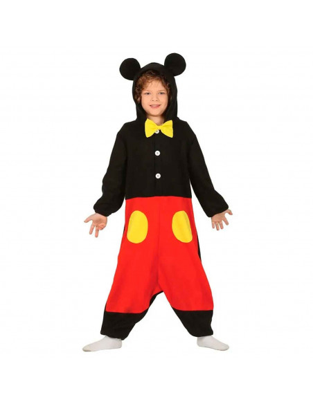 Disfraz de ratón, mono negro con diseño de ratón y pantalón rojo para niños para carnaval, halloween y celebraciones. Talla 5 - Disfraz de ratón, mono negro con diseño de ratón y pantalón rojo para niños para carnaval, halloween y celebraciones. Talla 5 -
