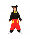 Disfraz de ratón, mono negro con diseño de ratón y pantalón rojo para niños para carnaval, halloween y celebraciones. Talla 5 -