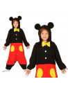 Disfraz de ratón, mono negro con diseño de ratón y pantalón rojo para niños para carnaval, halloween y celebraciones. Talla 5 -