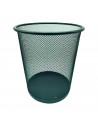 Tradineur - Papelera de rejilla - Fabricado en Metal - Ideal para Oficinas, Habitaciones y Aulas - Ø 26 x 25 cm - Color Negro