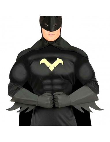 Magníficos guantes de superhéroe de color negro con puntas para jóvenes y adultos, complemento para carnaval, halloween y otras
