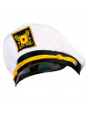 Gorro de capitán color blanco con detalles amarillos para jóvenes y adultos, complemento de carnaval, halloween y otras celebrac
