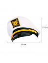 Gorro de capitán color blanco con detalles amarillos para jóvenes y adultos, complemento de carnaval, halloween y otras celebrac