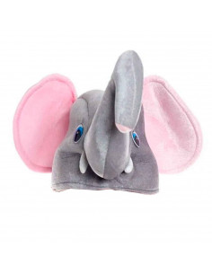 Gorro de elefante de color gris con orejas y ojos para niños, complemento para carnaval, halloween y otras celebraciones. Talla