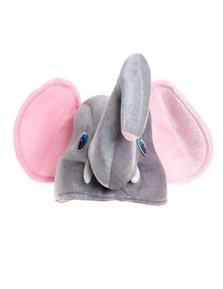 Gorro de elefante de color gris con orejas y ojos para niños, complemento para carnaval, halloween y otras celebraciones. Talla Gorro de elefante de color gris con orejas y ojos para niños, complemento para carnaval, halloween y otras celebraciones. Talla