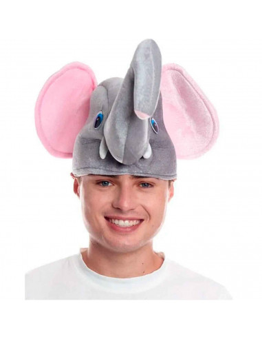 Gorro de elefante de color gris con orejas y ojos para niños, complemento para carnaval, halloween y otras celebraciones. Talla