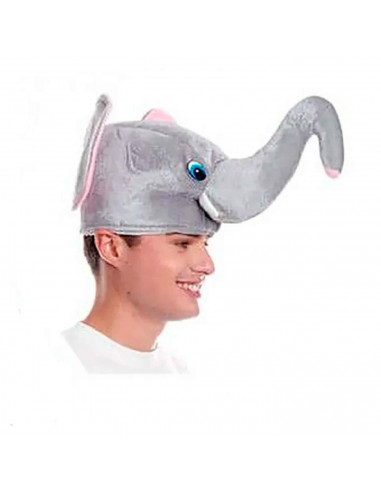 Gorro de elefante de color gris con orejas y ojos para niños, complemento para carnaval, halloween y otras celebraciones. Talla