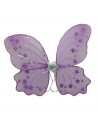 Alas de mariposa de color lila con brillantina para niños, complemetos de carnaval, halloween y otras celebraciones. Tamaño: 39