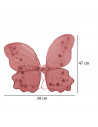 Alas de mariposa de color rojo con brillantina para niños, complemetos de carnaval, halloween y otras celebraciones. Tamaño: 39