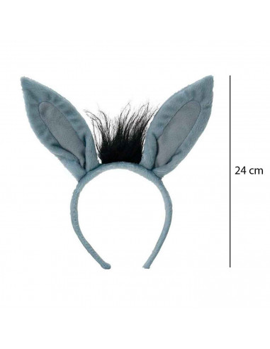 Set de 4 piezas de disfraz de burro de color gris para niños, complemento para carnaval, halloween, celebraciones. Tamaño orejas