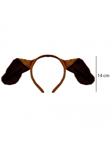 Set de 4 piezas de disfraz de perro de color marrón, para niños, complemento para carnaval, halloween y celebraciones. Tamaño cu