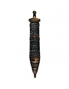 Espada romana de plástico color plateado y bronce para niños, complementos para carnaval, halloween y celebraciones. Tamaño: 56