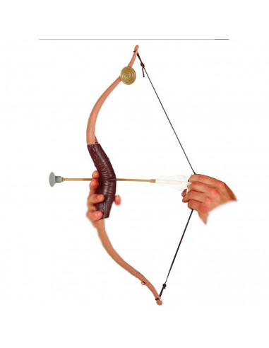 Arco de plástico con flechas color crema para niños, complemento para carnaval, halloween, fiestas de cumpleaños u otras celebra