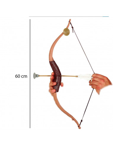 Arco de plástico con flechas color crema para niños, complemento para carnaval, halloween, fiestas de cumpleaños u otras celebra