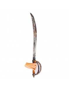 Espada pirata de plástico con diseño de relieve para jóvenes y adulto, carnaval, halloween, fiestas, celebraciones. 64 x 6 x 15