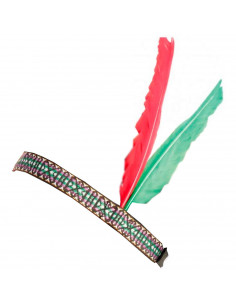 Penacho de nativo americano con plumas para jóvenes y adultos, complemento para carnaval, halloween,celebraciones. 24 x 11 x 0,2