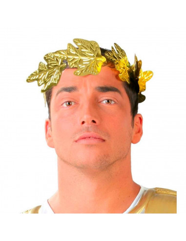 Corona de César de color dorado para jóvenes y adultos, complemento para carnaval, halloween, fiestas de ,celebraciones. 8 x 58