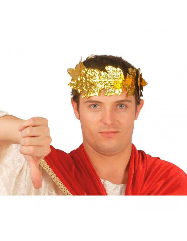 Corona de César de color dorado para jóvenes y adultos, complemento para carnaval, halloween, fiestas de ,celebraciones. 8 x 58