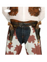 Cartuchera doble con pistolas dorada para jóvenes y adultos, complemento para carnaval, halloween, fiestas de cumpleaños, celebr