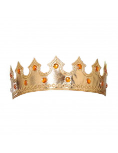 Corona de rey dorada con gemas para niños, complementos para carnaval, halloween, fiestas de cumpleaños, celebraciones. 5 x 55 x