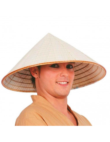 Sombrero chino de paja vietnamita para jóvenes y adultos, complemento para carnaval, halloween, fiestas de cumpleaños, celebraci
